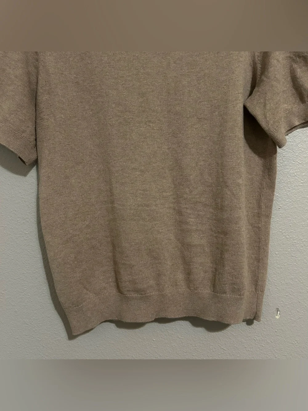 J. Crew Neutral 100% Cotton Knit Short Sleeve Crewneck Sweater Womens Size Small